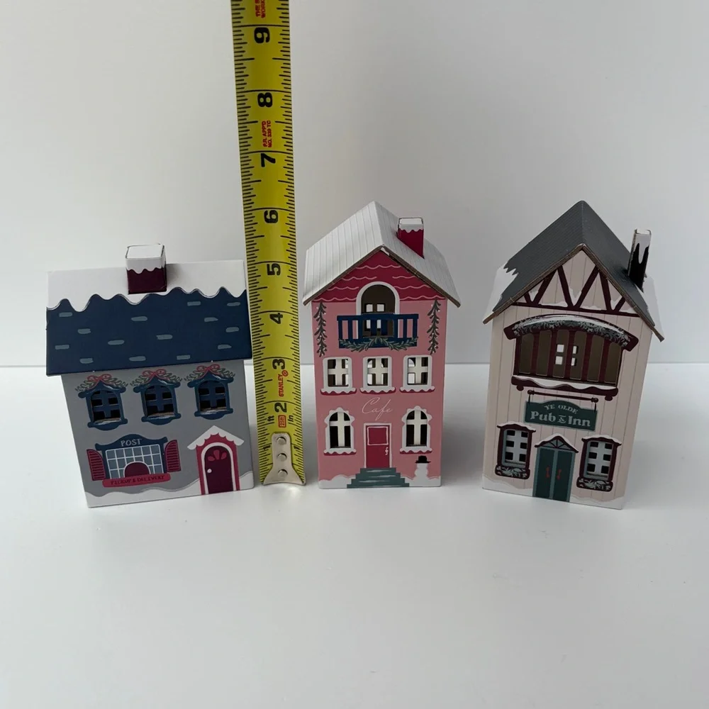 Target Bullseye Playground‎ Paper Christmas Village 3 Houses Dollar Spot